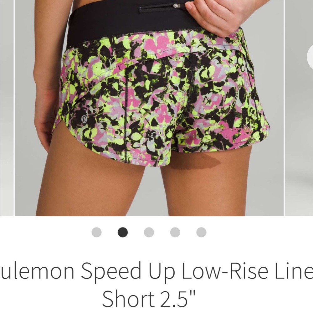 lululemon athletica Floral Athletic Shorts - Black, Green, Pink